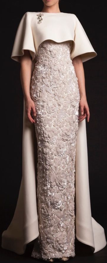 Krikor Jabotian Spring 2015 Krikor Jabotian, Gaun Koktail, 2015 Couture, Dress With Cape, Chique Outfits, فستان سهرة, Gorgeous Gowns, Beautiful Gowns, Fancy Dresses