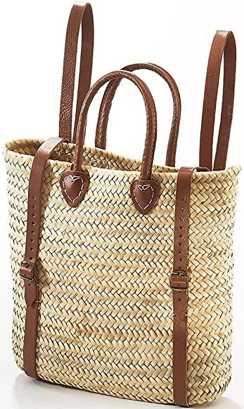 Kobolo palm backpack with palm leaf and leather straps and handles 35 cm wide : Amazon.de: Shoes & Bags Palm Leaf Bag, Heart Beating Fast, Natural Boho, Handmade Baskets, Palm Leaf, Palm Leaves, Fashion Backpack, Leather Straps, Decorative Items