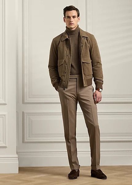 Gregory Hand-Tailored Wool Suit Trouser Men Style Smart Casual, Paris Style Men, Tailored Trousers Outfit, Men Casual Blazer, Trousers Outfit Men, Blazers For Men Casual, Trousers Outfit, Brown Dress Pants, Trouser Outfit