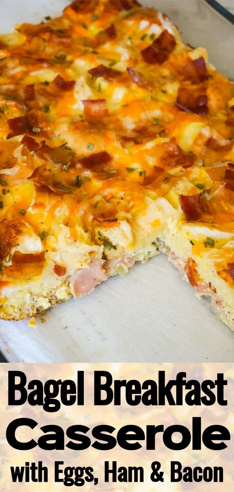 Pumpkin Recipes Dairy Free, Bagel Breakfast Casserole, Quick Breakfast Casserole, Breakfast Casserole With Eggs, Bacon Breakfast Casserole, Keto Pumpkin Recipes, Ham Breakfast Casserole, Recipes Dairy Free, Bagel Breakfast