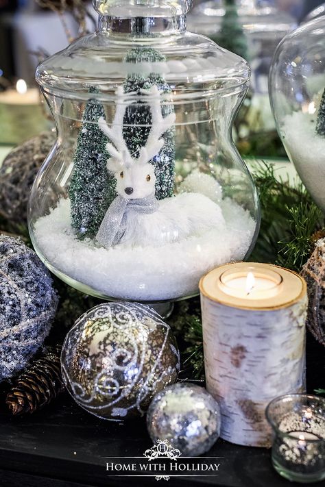 Using Apothecary Jars for Christmas Decorating - Home with Holliday    #apothecaryjars #christmasdecor #christmasdecorations #christmas Christmas Apothecary Jars Holiday Decor, Christmas Apothecary Jars, Apothecary Jars Decor, Glam Dining Room, Apothecary Decor, Christmas Vignettes, Elegant Christmas Decor, Christmas Bathroom Decor, Christmas Bathroom