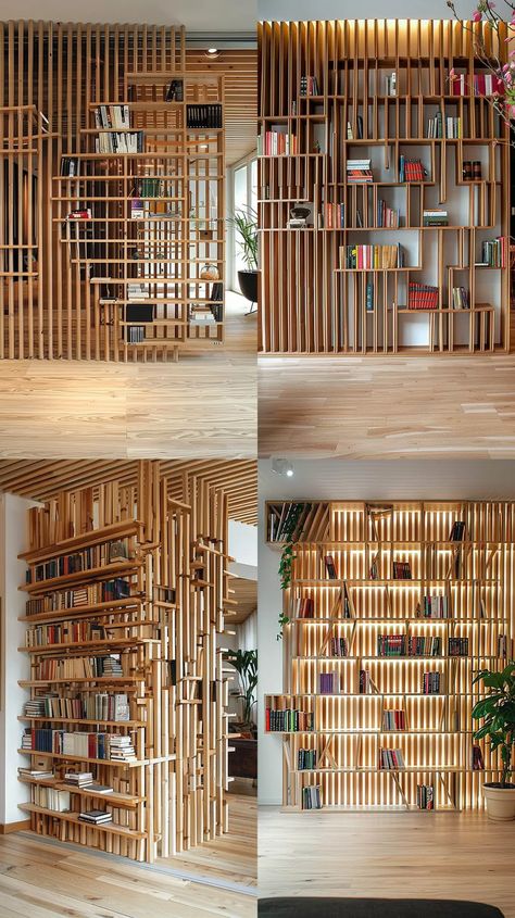 15 Amazing Home Decorating Ideas With Wooden Slats - TrendyDesign Shelving Wall, Slat Wall Display, Unique Backsplash, Vertical Garden Wall, Back Garden Design, Stair Risers, Wood Patio, Amazing Home, Home Decorating Ideas