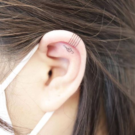 Music Tattoo Behind Ear, Music Ear Tattoo, Music Tattoo Ear, Music Tattoo Designs Behind Ear, Music Notes Behind Ear Tattoo, Musical Note Tattoo Behind Ear, Music Note Ear Tattoo, Music Note Behind Ear Tattoo, Minimalist Music Tattoo