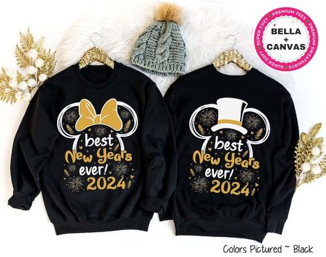 Happy New Year Minnie or Mickey Sweatshirt, Disney New Year 2024 Shirt, Cute New Year Hoodie, Hello 2024 Shirt, Mickey New Year Party Shirt #NewYearsShirt #NewYearTee #NewYear2024 #RetroChristmas #2024Sweatshirt #HappyNewYear #NewYearShirt #Hello2024 #NewYearPartyShirt #HappyNewYear2024 #RetroNewYea #DiscoBallShirt #NewYearHoodie Nye Disney World Outfit, Disney New Year, Mickey Sweatshirt, Mickey Shirt, Balls Shirt, New Years Shirts, New Year Party, Disney Shirt, Custom Shirt