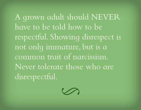 A grown adult should NEVER have to be told how to be respectful. Showing disrespect is not only immature, but is a common trait of narcissism. Never tolerate those who are disrespectful. Disrespect Quotes, Adult Children Quotes, Bad Leadership, Narcissistic Behavior, Narcissism, Quotes For Kids, Lessons Learned, A Quote, Good Advice