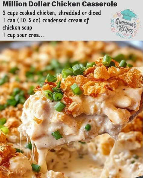 Old fashioned recipes | Million Dollar Chicken Casserole | Facebook Chicken Casserole With Mayonnaise, Million Dollar Chicken Casserole, Million Dollar Chicken, Scrambled Eggs With Spinach, Avocado Chicken Salad, Old Fashioned Recipes, Family Dinners, Chicken Casserole, Million Dollar