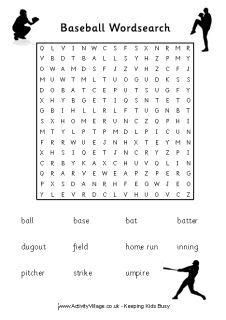 Baseball Themed Activities, Baseball Word Search, Baseball Classroom, Baseball Activities, Printable Baseball, Sports Crafts, Sports Theme Classroom, Baseball Ideas, Free Basketball