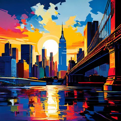 Vista Fusion captures the essence of pop art and minimalism across three distinct artworks—a compelling portrait, a tranquil beachscape, and the iconic skyline of New York City. Each piece offers a unique exploration of colour, form, and style, inviting viewers to immerse themselves in a visual journey that celebrates the fusion of vibrant expression and understated elegance. #art #artgallery #artoftheday #arte #abstract #abstractart #abstractpainting #pop #popart #expressionism #expressionis... Pop Art Architecture, New York Abstract, New York City Art, Understated Elegance, Art Day, York City, Abstract Painting, New York City, Pop Art