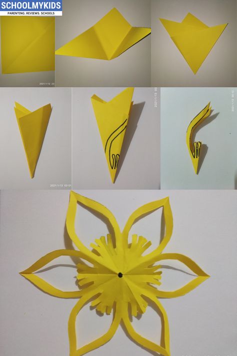 Daffodil Craft For Kids, Daffodils Craft, Welsh Crafts, Paper Daffodils, Daffodil Craft, Easter Bonnet Ideas, Spring Windows, Letter D Crafts, St Davids Day