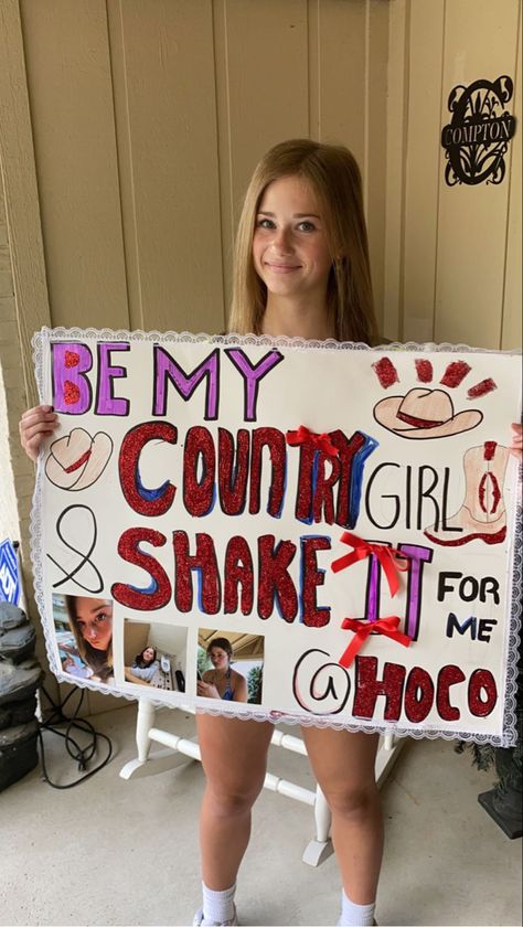 Country Prom Proposal Ideas, Cute Country Prom Proposals, Hoco Proposals Ideas Country Songs, Hoco Country Proposals Ideas, Cowgirl Promposal, Homecoming Proposal Ideas Dr Pepper, Dance Team Hoco Proposals, Country Hoco Posters, Homecoming Dance Proposal Ideas