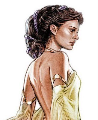 the back of this dress- loved it in the movie. plus the loose classical updo. Star Wars Padme Amidala, Amidala Star Wars, Star Wars Planets, Star Wars Padme, Anakin And Padme, Padme Amidala, Cuadros Star Wars, Star Wars Drawings, Star Wars Women