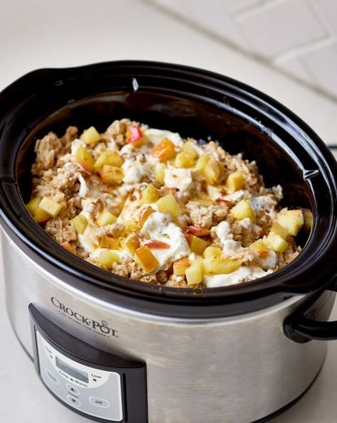 How To Make Oatmeal in the Slow Cooker: The Simplest, Easiest Method | Kitchn Slow Cooker Porridge, Slow Cooker Oatmeal Recipes, Slow Cooker Oats, Crockpot Oatmeal, Slow Cooker Oatmeal, Make Oatmeal, Crockpot Breakfast Casserole, Healthy Brunch Recipes, Slow Cooker Breakfast