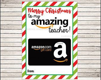 Christmas Amazon Gift Card Holder Teacher Christmas Gift | Etsy Teacher Christmas Gift Card, Amazon Gift Card Holder, Gift Card Holder Teacher, Teacher Appreciation Gifts Printables, Teacher Christmas Gift, Teacher Appreciation Printables, Teacher Gift Card, Christmas Gift Card Holders, Printable Gift Cards