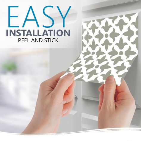 Make your walls come alive with Mi Alma backsplash tile! Set of 24 pre-cut into squares removable vinyl tile sticker Transforming your walls has never been easier with these vinyl tile stickers! They are a breeze to use - peel off the backing and stick them onto any surface you want to cover. If you need to adjust the position, you can easily peel and reposition until you are happy with the result. It's a fun and hassle-free way to add a touch of style and color to your living space! Upgrade you Shower Tile Stickers Waterproof, Green And White Tile, Stairs Fireplace, Bathroom Stairs, Cabinet Cover, Peel And Stick Floor, Modern Tiles, Tile Stickers, Backsplash Tile