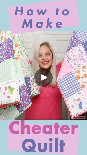 274 reactions · 80 shares | Have you ever wanted to make a super fast quilt without piecing together all those little squares?  Welcome to then world cheater quilts. 

#quilts #babyquilt #quilttop #quiltsofinstagram #melissamortensonfabric #thepolkadotchair #rileyblakedesigns | Shelly Walrath | coral__and__co · Original audio Cheater Quilt, Quilting Tutorials, Riley Blake Designs, Sewing Tips, Quilt Top, Sewing Techniques, Baby Blankets, Crafts To Sell, Sewing Hacks