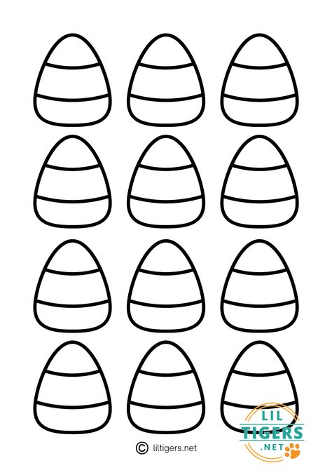 Candy Corn Template, Corn Template, Easter Math Worksheets, Halloween Shapes, Candy Corn Pumpkin, Corn Painting, Easter Math, Fonts Handwriting Alphabet, Pumpkin Candy Corn