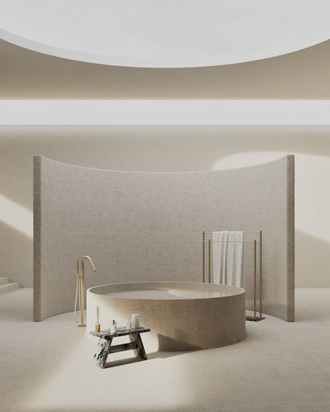 Bathtub Bedroom, Brutalist Interior, Interior Design Minimal, Stone Furniture, Spa Interior Design, Minimalist Space, Spa Interior, Restaurant Office, Architecture Sketchbook