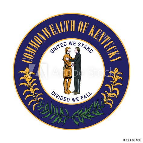 Kentucky State Flag, Kentucky Flag, Kentucky State, Seal Sticker, Outline Designs, United We Stand, State Outline, U.s. States, State Flags