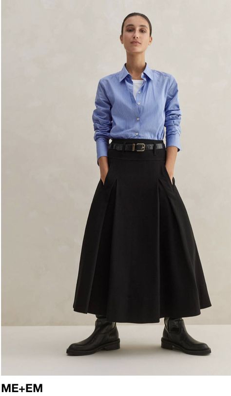 A Line Skirt Outfits, Black Skirt Outfits, Midi Skirt Outfit, Winter Skirt Outfit, Free Workout, Maxi Skirt Outfits, Skirt Trends, Mode Casual, Cooler Look