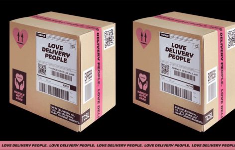 Korean Packaging Aesthetic, Thence Design, Mystery Box Design Ideas, Aesthetic Business Packaging, Thence Aesthetic, Packaging Design Aesthetic, Shipping Packages Aesthetic, Aesthetic Packaging Ideas, Delivery Aesthetic