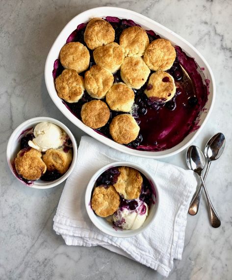 Chez Panisse’s Blueberry Cobbler | thebrookcook Blueberry Grunt Recipe, Blueberry Pudding Cake, Blueberry Grunt, Summer Baking Recipes, Easy Blackberry Cobbler, Blueberry Pudding, Summer Fruit Desserts, Blackberry Cobbler Recipe, Weekly Recipes