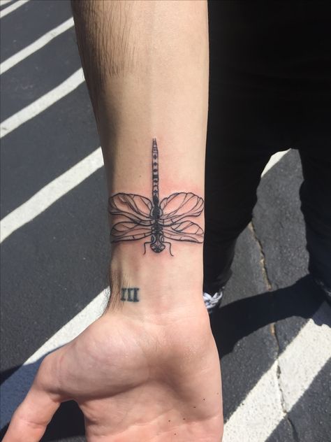 Fresh dragonfly tattoo Dragon Fly Tattoo Men, Men Dragonfly Tattoo, Dragonfly Tattoo Men Ideas, Realistic Dragon Fly Tattoo, Men’s Dragonfly Tattoo, Big Dragonfly Tattoo, Manly Dragonfly Tattoo, Realistic Dragon, Country Tattoos