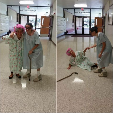 Senior citizens #spiritweek Elderly Theme Outfits, Old Person Spirit Week, Old People Spirit Day, Senior Citizen Day Spirit Week Outfits, Senior Citizens Day Spirit Week, Grandma Outfit Costume, Elderly Costume, Senior Citizen Day Spirit Week, Senior Citizen Costume