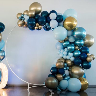 The backdrop decoration arch stand can meet different scenes and festivities to create different atmospheres. The round backdrop stand is made of high-quality steel alloy which makes it durable and rustproof. With our decoration arch, you have the freedom to decorate it with your favorite flowers and balloons, allowing you to express your unique style and personality. Our balloon arch kit is incredibly versatile and suitable for a variety of events, including weddings, birthday parties, baby sho Balloon Arch Flowers, Round Backdrop With Balloons, Gold Circle Balloon Arch, Gold Circle Arch With Balloons, Bridal Shower Balloon Arch Dusty Blue, Gold Circle Balloon Backdrop, Blue Balloon Circle Arch, Flowers And Balloons, Balloons Arch