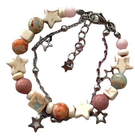 PRICES MAY VARY. Package: 1 pcs preppy cute charm star bracelets. Y2k Jewelry: The womens bracelet is designed in star shaped, adorable and beautiful. Match: The stone and star beaded-inspired elements of the punk bracelets make it the perfect accessory for summer fall winter outfits, from casual beachwear to dressy attire. Gift: Punk beaded bracelets will be the best choice on birthday, party, Halloween, New Year, Valentine's Day, Mother's Day, Thanksgiving Day, Christmas, Anniversary, Graduati Fairy Grunge Accessories, Bracelets Kawaii, Fairycore Jewelry, Y2k Star, Grunge Accessories, Jewelry Making Classes, Y2k Jewelry, Kandi Bracelets, Fairy Grunge