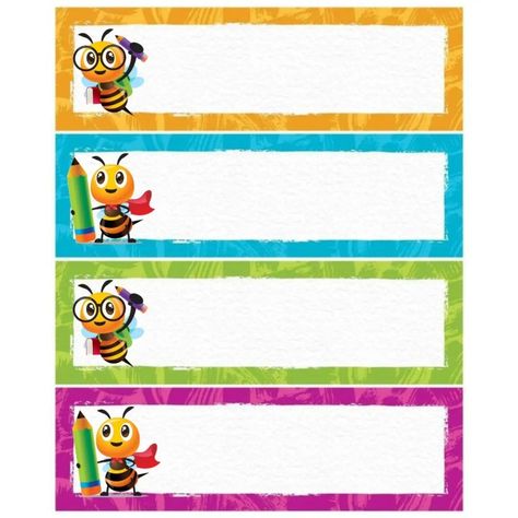 Bee Classroom Decor, Classroom Name Tags, English Classroom Decor, Subject Labels, Bee Classroom, Bee Pictures, Bunny Nursery, Baby Learning Activities, Powerpoint Background Design