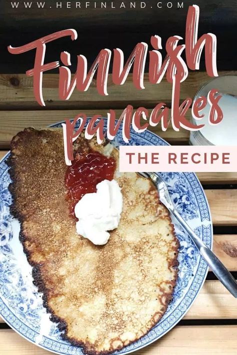 Finnish Pancake Recipe, Poffertjes Recipe, Finnish Pancakes, Finland Food, Finnish Cuisine, Nordic Recipe, Finnish Recipes, Norwegian Food, Scandinavian Food