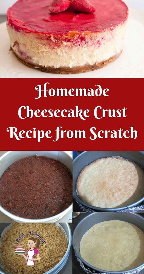 Best Cheesecake Crust Recipe, Different Cheesecake Crusts, Crusts For Cheesecakes, Easy Baked Cheesecake Recipes Simple, Best Cheesecake Crust, Cheesecake Base Crusts, Cheesecake With Cake Base, Cheese Cakes Recipes Easy Homemade, Cheesecake Crust Alternative