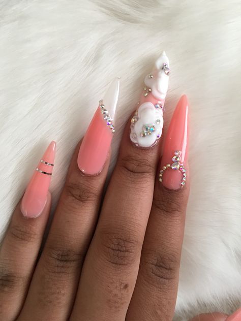 3D flower nails Instagram @3xtra_exquisite 3d Flower Nails, Polygel Nails, Flower Nails, Nails