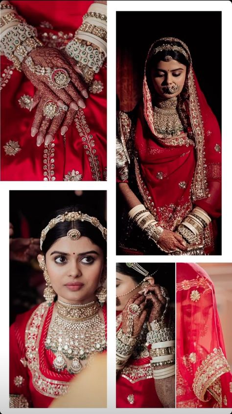 Rajputi Bridal Poshak, Rajputi Makeup Look, Rajputi Poshak Bridal Look, Rajput Bridal Look, Rajput Bride Pose, Rajputi Bride Wedding, Rajputi Bridal Look, Poshak Photoshoot Ideas, Photo Poses In Rajputi Dress