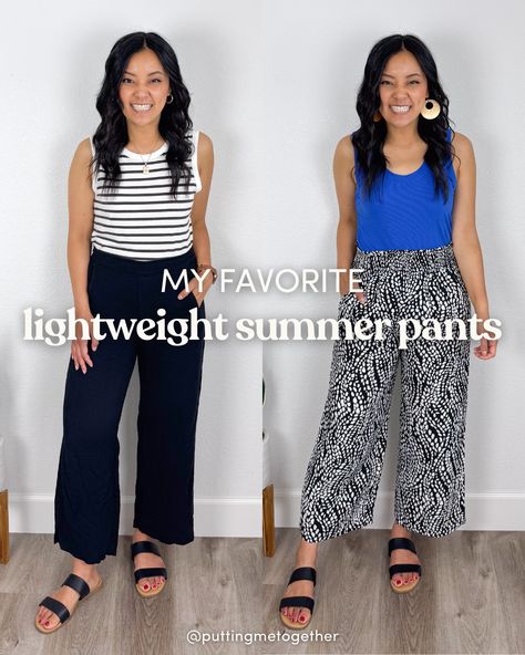 LOVE sweating it out in uncomfortable summer pants? Yeah... I didn't think so! 🤣  For years I settled for summer pants that I didn’t love because I either just didn’t know better ones were out there!  Finally 👏🏼 FINALLY 👏🏼 last year I found some summer pants that totally changed the game for me and made me actually ENJOY summer style.  ⭐ Tap to shop!  #capsulewardrobe #widelegpants #over40fashion #styleclub #whattowearnow #summermusthaves #comfypants Summer Shopping Outfit Casual, Full Coverage Summer Outfit, Vibrant Clothes, Women 30s, Cropped Pants Outfit, Nursing Friendly Outfits, Colour Coordination, Summer Outfits Women 30s, Clothes Board