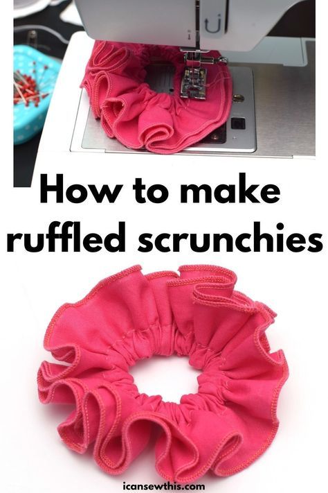 How To Make Ruffles, Sew Gifts, Cute Scrunchies, Diy Ruffle, Diy Hair Scrunchies, Diy Sewing Tutorials, Scrunchies Diy, Sew Ins, Sewing Tutorials Free