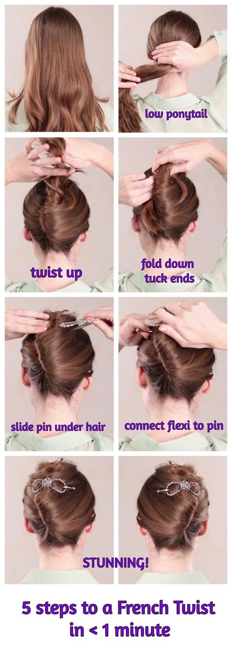 French Twist Shoulder Length Hair, Long Hair For Office Hairstyle Ideas, French Twist Video, How To Make A French Twist Hair, French Twist Hair Clip, French Twist How To, How To Do A French Twist On Yourself, How To Do French Twist, French Chignon Updo