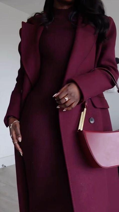 Curvy Lawyer Fashion, Black Women Work Outfits Business Attire, Classy Purple Outfits, Elegant Style Black Women, Fall Monochromatic Outfits, Red Modest Outfit, Quiet Luxury Black Woman, Corporate Outfits Dress, Modest Work Outfits Women