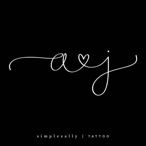 Cursive Letter A Tattoo, Twin Mom Tattoo Ideas, J Tattoos, Kids Initial Tattoos, Anjing Pug, J Tattoo, Cursive Tattoos, Shape Tattoo, Inspiration Tattoos