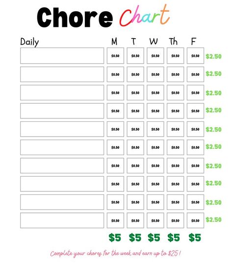 It's no joke, kids LOVE to do chores... at least when money is involved ;) #chorechart #jobforkids #cleaningkids #cleaningplanner #moneyforkids #summermoney #kids #chorelist #cleaninglist Chores Money Chart, Toddler Cleaning, Cleaning Chart, Chore Chart For Kids, Money Chart, Chart For Kids, Chore List, Chore Chart Kids, Cleaning List