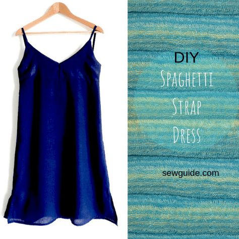 Spaghetti Strap Dress - Free Sewing Pattern & Tutorial - Sew Guide Spaghetti Strap Dress Pattern, Strap Dress Pattern, Spagetti Strap Dress, Summer Dresses Diy, Midi Dress Pattern, Dress Sewing Patterns Free, Spagetti Strap, Black Spaghetti Strap Dress, Dress Patterns Free