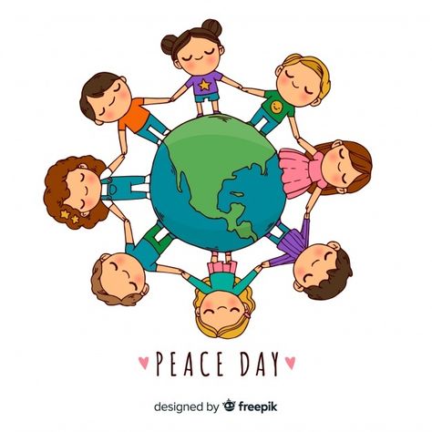 Peace Drawing, Day Of Peace, Boys With Curly Hair, Social Media Banner, More Fun, Graphic Resources, Hand Drawn, Vector Free, How To Draw Hands