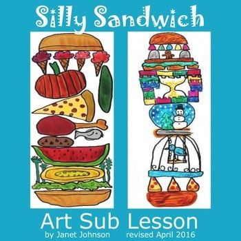 Sandwich Art, Art Sub Lessons, Easy Art Lessons, Art Sub Plans, Art Plan, Sub Plan, Art Worksheets, Easy Art Projects, Drawing Activities