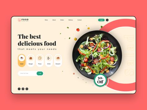 Food Ordering Website by CMARIX TechnoLabs on Dribbble Diet Website Design, Recipe Website Design Layout, Recipe Website Design, Sitemap Design, Food Ordering Website, Cooking Website, Food Website Design, Spotify Design, Diet App