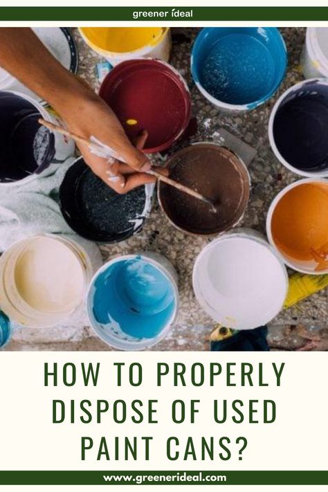 Does your home have leftover paint cans stored in your garage or attic? Here's how to dispose of them in the most environmentally-friendly way.  | How To Recycle Used Paint Cans | How to Properly Dispose of Used Paint Cans | Proper Recycle of Used Paint Cand | Disposing of Leftover Paint | Recycling Used Paint Cans | Paint Can Take-Back Programs |  #GoGreen #GreenLivingTips #Ecofriendly #Environment #EnvironmentFriendly #Safety #Recycling #Painting #Paint Upcycle Crafts Diy, Diy Barn, Leftover Paint, Paint Thinner, Door Molding, Old Tires, Natural Cleaners, Plant Painting, Diy Backdrop