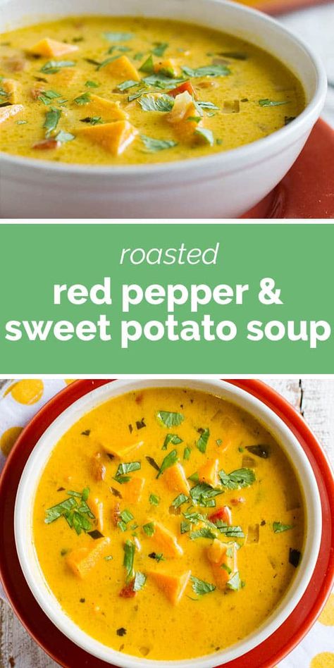 Red Pepper Recipes, Bean And Bacon Soup, Homemade Beans, Chicken Tortellini Soup, Red Pepper Soup, Cubed Sweet Potatoes, Chicken Tortellini, Bacon Soup, Tortellini Soup