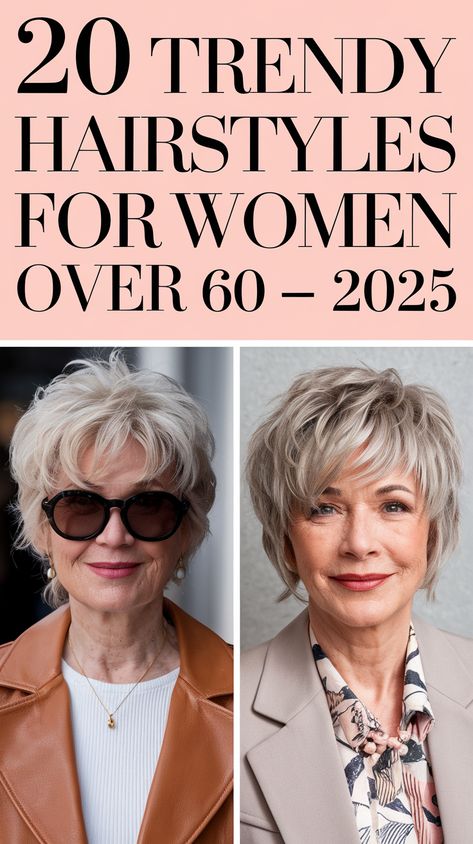 Trendy Hairstyles for Women Over 60 - 2025: 20 Ideas for Short, Medium, and Long Hair Pixie Hairstyle Women Thick Hair, Short Hair Styles For Women Over 60 Chic, Haircuts For Curly Hair Women, Medium Short Hair Styles, Pixie With Layers, Haircuts With Long Layers, Hair Women Over 60, Wedding Natural Hairstyles, Modern Hair Styles