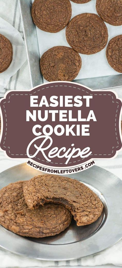 Looking for a quick and delicious cookie recipe? This easy Nutella cookies recipe requires only 3 ingredients: Nutella, flour, and an egg. Mix them up for soft, chewy cookies ready in just minutes. Perfect for beginners, busy days, or using up leftover Nutella. Satisfy your sweet tooth with this simple, tasty treat! Easy Nutella Cookies, Easy Homemade Cookie Recipes, Nutella Cookies Recipe, Soft Chewy Cookies, Easy Homemade Cookies, Oatmeal Chocolate Chip Cookie Recipe, Chewy Cookies, Cookie Recipes Homemade, Nutella Cookies