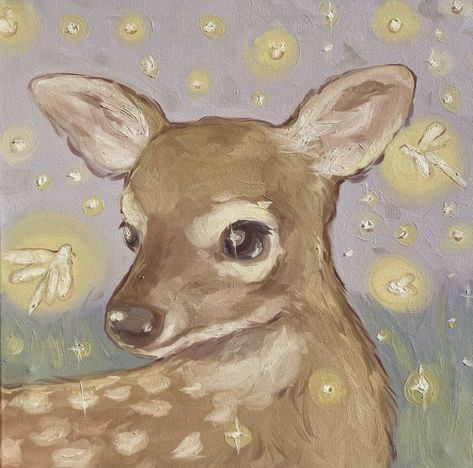 Happy Ending, Cute Paintings, Fairytale Art, Baby Deer, Cute Animal Drawings, Dragonflies, الرسومات اللطيفة, Short Video, Pretty Art