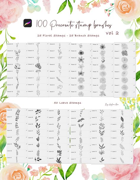 Learn Procreate, Watercolor Procreate, Procreate Ideas, Procreate Watercolor, Procreate Tutorials, Watercolor Stamps, Realistic Watercolor, Free Brushes, Free Procreate